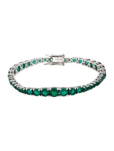 Pre-owned Dorsey Synthetic Emerald Graduated Tennis Bracelet In Multicolor
