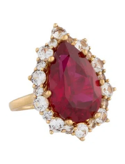 Pre-owned Dorsey Synthetic Ruby & Synthetic Sapphire Bartlett Cocktail Ring In Multicolor