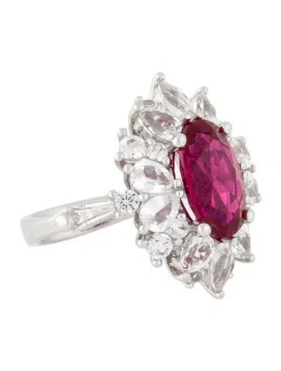 Pre-owned Dorsey Synthetic Ruby & Synthetic Sapphire Cocktail Ring In Multi