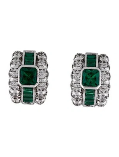 Pre-owned Dorsey Synthetic Sapphire & Crystal Crawford Earrings In Multicolor