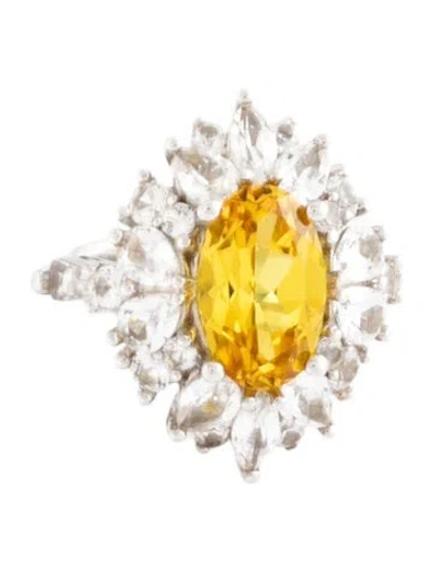 Pre-owned Dorsey Synthetic Sapphire Cocktail Ring In Multicolor