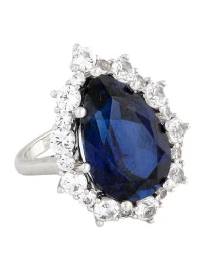 Pre-owned Dorsey Synthetic Sapphire Cocktail Ring In Multicolor