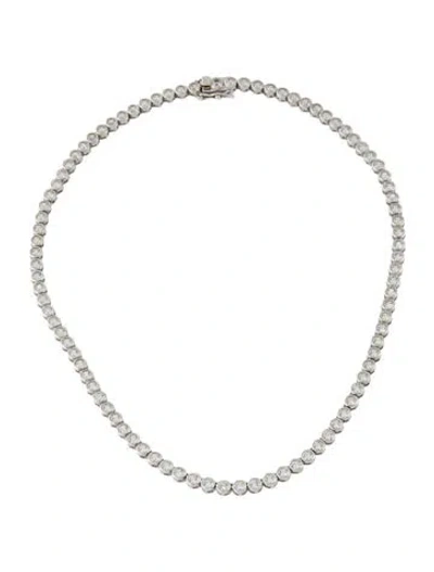 Pre-owned Dorsey Synthetic Sapphire James Bezel Riviere Collar Necklace, 15" In Multi