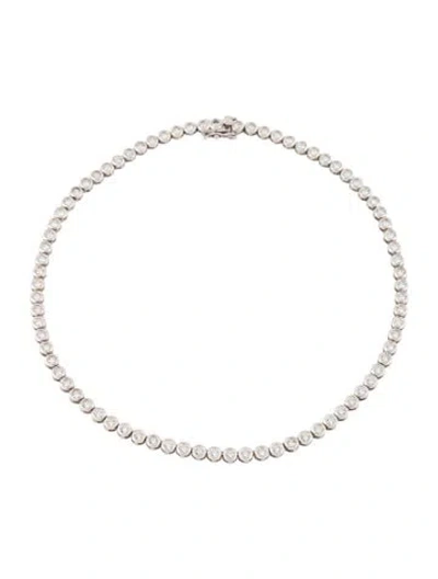 Pre-owned Dorsey Synthetic Sapphire James Riviere Tennis Necklace, 15" In Multicolor