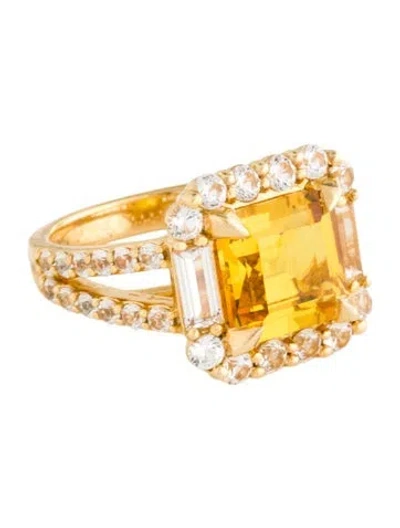 Pre-owned Dorsey Synthetic Sapphire Mercer Cocktail Ring In Multicolor