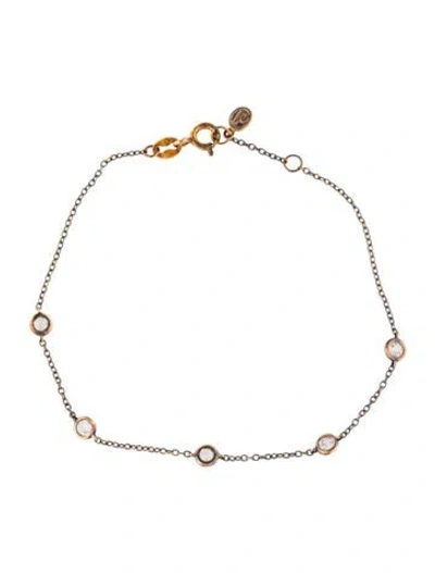 Pre-owned Dorsey Synthetic Sapphire Station Bracelet, 7.75" In Multi