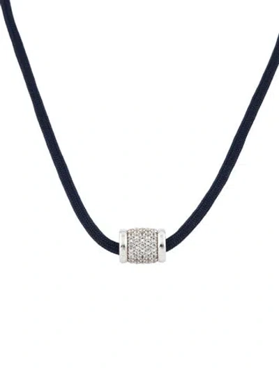 Pre-owned Dorsey Synthetic Sapphire Yves Marine Paracord Necklace, 20" In Blue