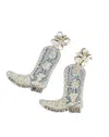 Dos Femmes Dolly Boot Earrings In White