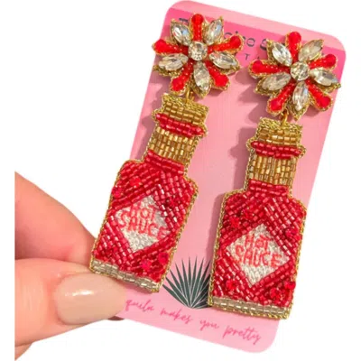 Dos Femmes Women's Caliente Earrings In Red
