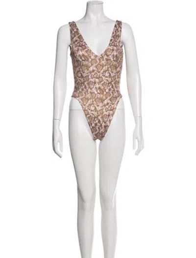 Pre-owned Dos Gardenias Animal Print One-piece In Multi