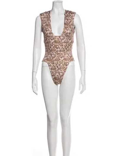 Pre-owned Dos Gardenias Animal Print One-piece W/ Tags In Multi
