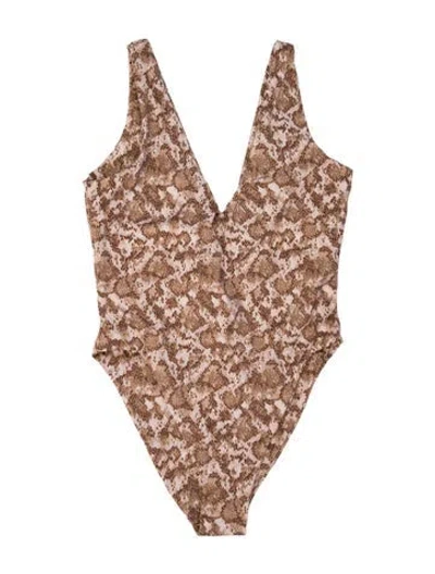 Pre-owned Dos Gardenias Animal Print One-piece W/ Tags In Multicolor
