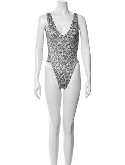 Pre-owned Dos Gardenias Animal Print One-piece W/ Tags In Multicolor