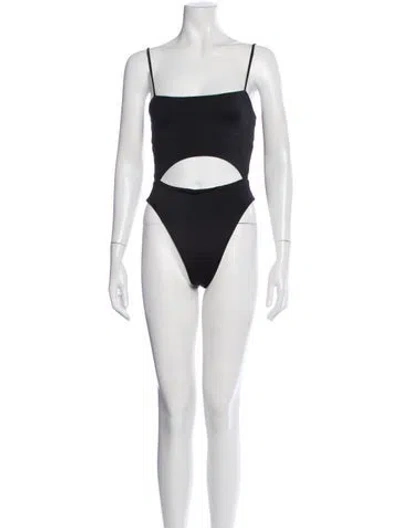 Pre-owned Dos Gardenias Cutout Accent One-piece W/ Tags In Black