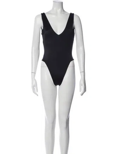 Pre-owned Dos Gardenias Cutout Accent One-piece W/ Tags In Black