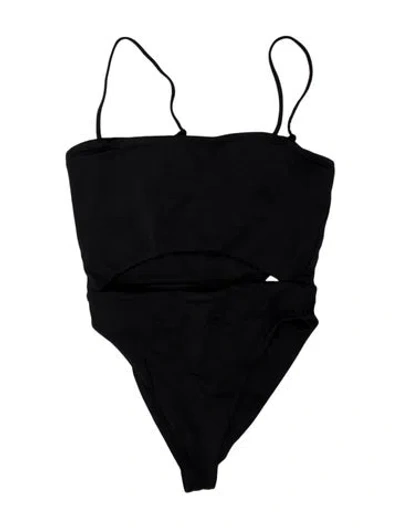 Pre-owned Dos Gardenias Cutout Accent One-piece W/ Tags In Black