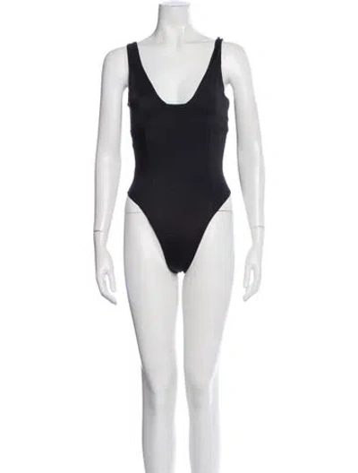 Pre-owned Dos Gardenias Cutout Accent One-piece W/ Tags In Black