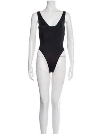 Pre-owned Dos Gardenias Cutout Accent One-piece W/ Tags In Black