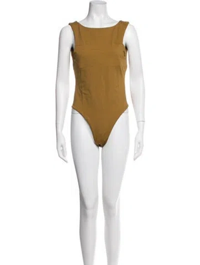 Pre-owned Dos Gardenias Cutout Accent One-piece W/ Tags In Brown