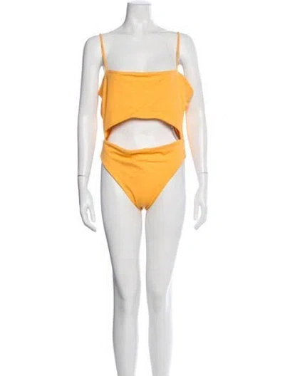 Pre-owned Dos Gardenias Cutout Accent One-piece W/ Tags In Orange