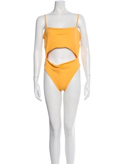 Pre-owned Dos Gardenias Cutout Accent One-piece W/ Tags In Orange