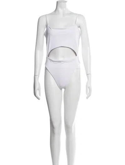 Pre-owned Dos Gardenias Cutout Accent One-piece W/ Tags In White