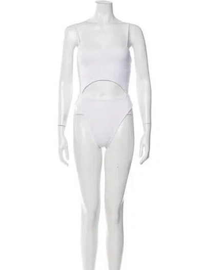 Pre-owned Dos Gardenias Cutout Accent One-piece W/ Tags In White