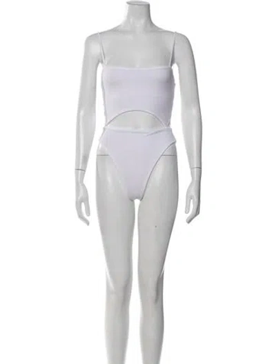 Pre-owned Dos Gardenias Cutout Accent One-piece W/ Tags In White