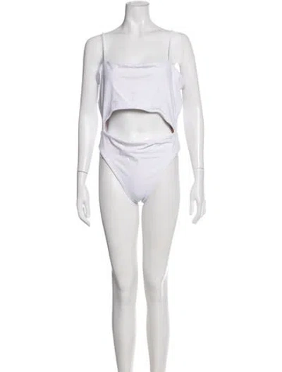 Pre-owned Dos Gardenias Cutout Accent One-piece W/ Tags In White