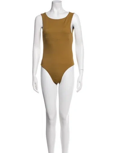 Pre-owned Dos Gardenias Cutout Accent One-piece W/ Tags In Yellow