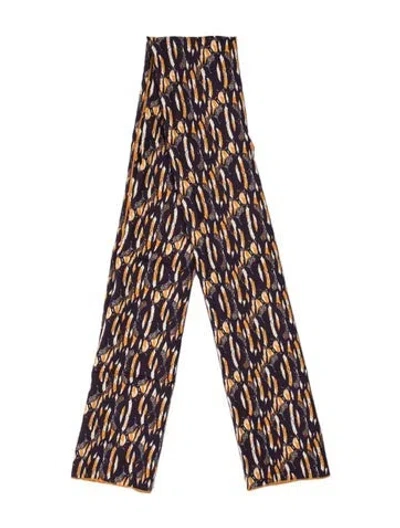 Pre-owned Dos Gardenias Printed Scarf In Purple