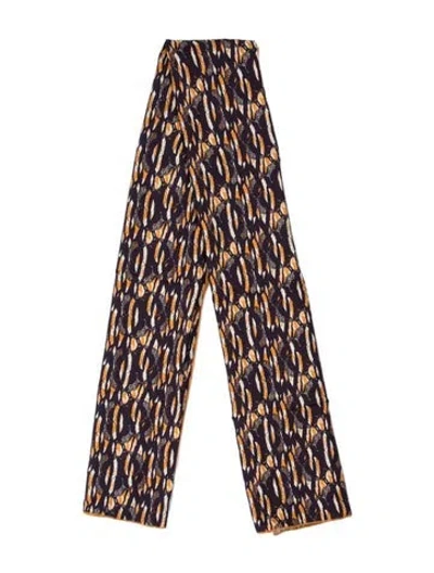 Pre-owned Dos Gardenias Printed Scarf In Purple