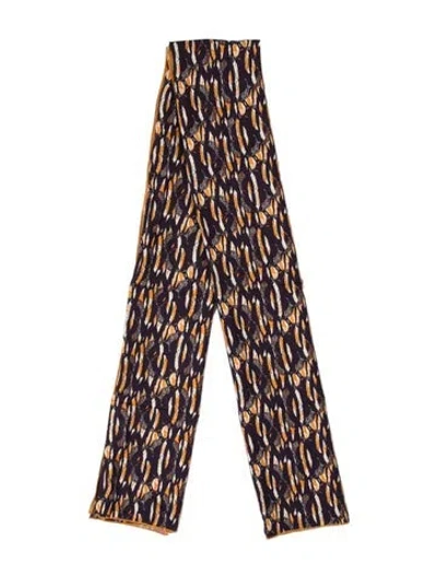 Pre-owned Dos Gardenias Stingray Striped Scarf In Purple