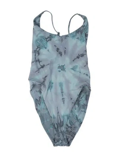 Pre-owned Dos Gardenias Tie-dye Print One-piece W/ Tags In Blue