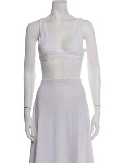 Pre-owned Dos Gardenias V-neck Sleeveless Sports Bra W/ Tags In White