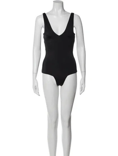 Pre-owned Dos Gardenias Whipstitch Trim One-piece In Black