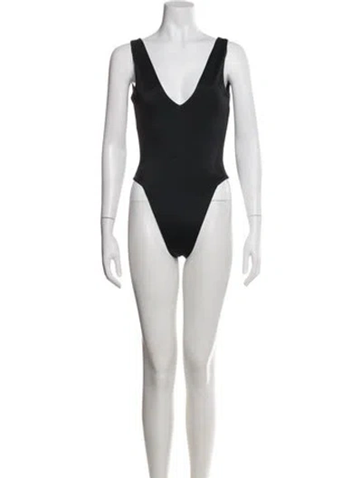 Pre-owned Dos Gardenias Whipstitch Trim One-piece W/ Tags In Black