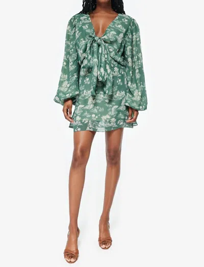Dos Marquesas Azucena Dress In Olive Toile In Multi