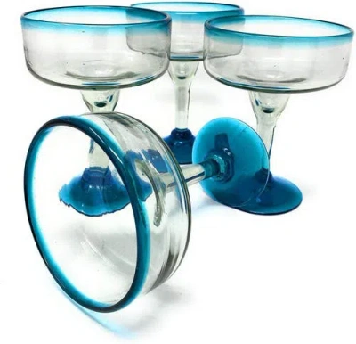 Dos Sueños Rim Margarita Glasses In Aqua