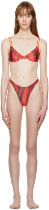 Dos Swim Ssense Exclusive Red & Brown Paloma & Luz Bikini In Wood 2