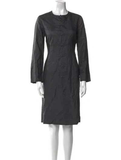 Pre-owned Dosa Crew Neck Knee-length Dress In Gray