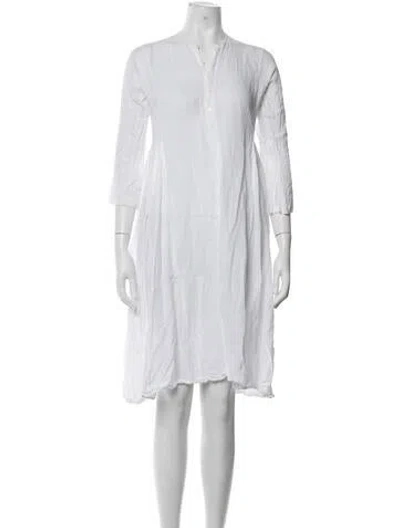 Pre-owned Dosa Crew Neck Knee-length Dress In White