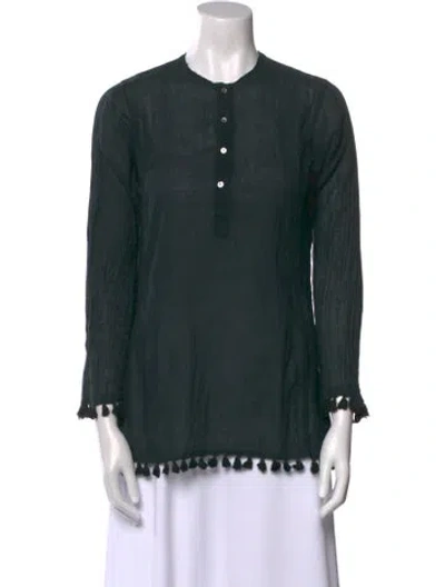 Pre-owned Dosa Crew Neck Long Sleeve Tunic In Green