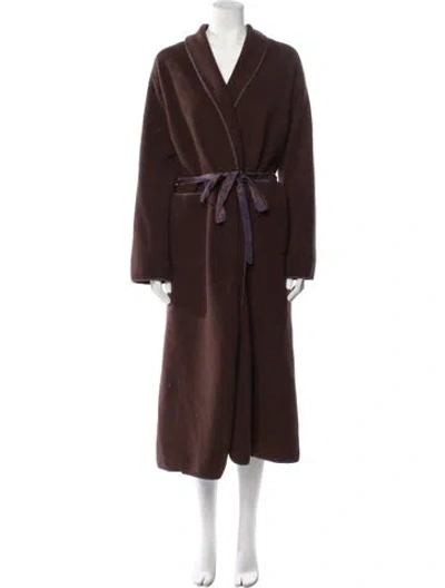 Pre-owned Dosa Faux Fur Coat In Brown