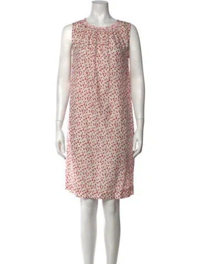 Pre-owned Dosa Floral Print Knee-length Dress In Pink