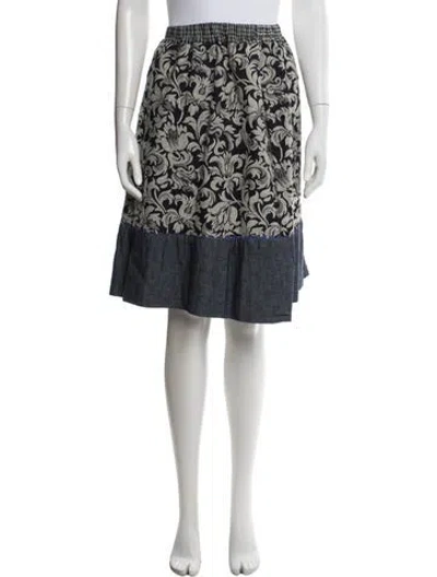 Pre-owned Dosa Floral Print Knee-length Skirt In Grey