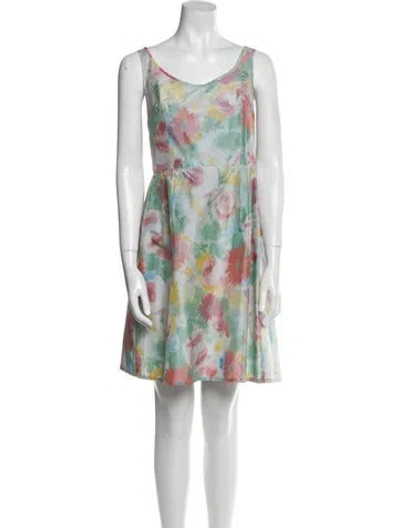 Pre-owned Dosa Floral Print Mini Dress In Green