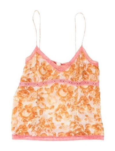 Pre-owned Dosa Floral Print V-neck Top In Multicolor
