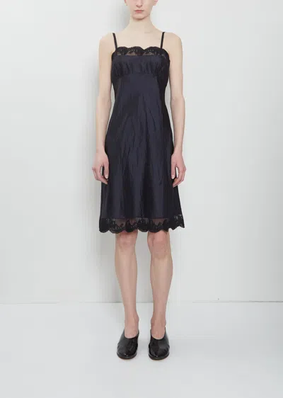 Dosa Iridescent Silk Habutai Susan Slip In Midnight