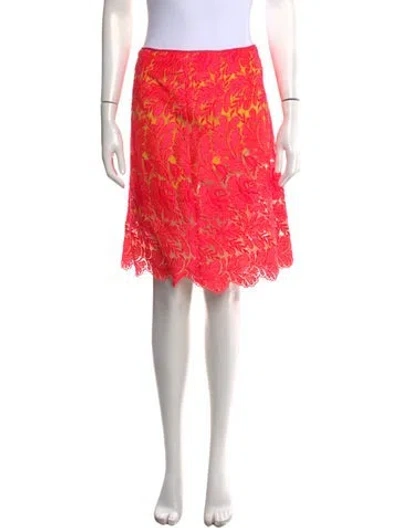 Pre-owned Dosa Lace Pattern Knee-length Skirt In Multicolor